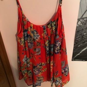 flowy floral tank top
